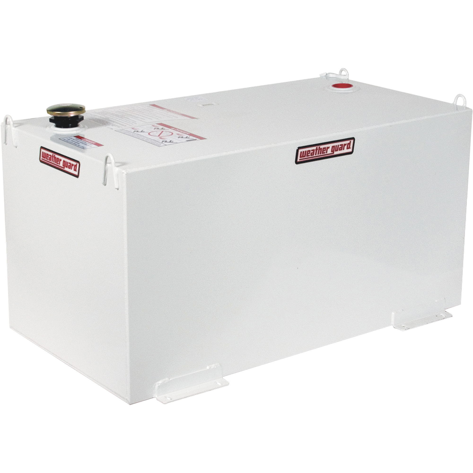 Weather Guard Rectangular Steel Diesel Fuel Transfer Tank, 100-Gallon, Brite White, Model# 358-3-02